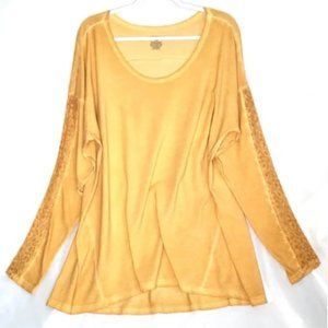 Lane Bryant Oversized Ochre Lace Sleeve Sweater 18